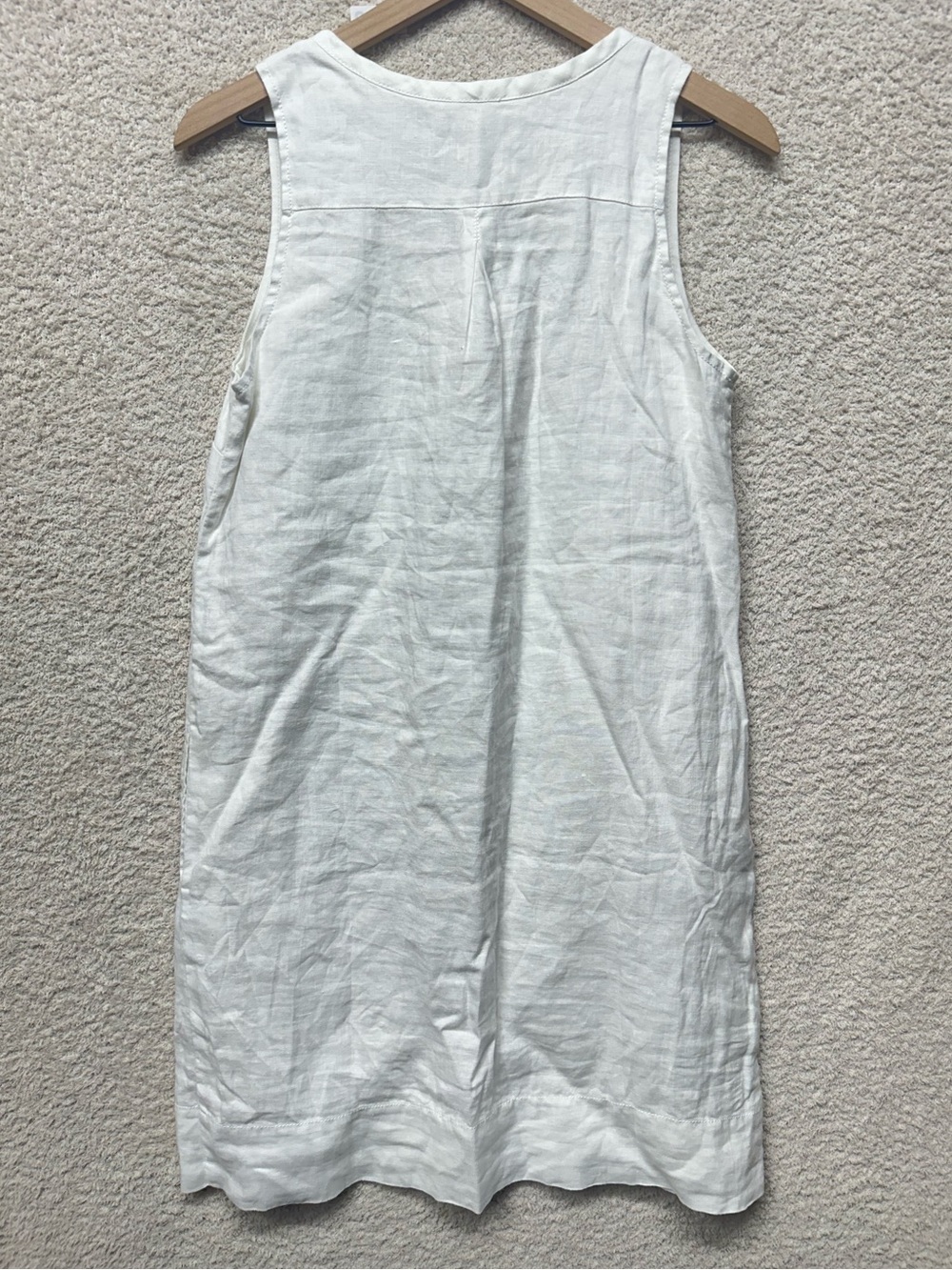 Tommy Bahama White Linen Dress Size Small Sleeveless V Neck Relaxed Shift Dress - Picture 2 of 9